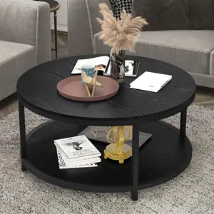 साइड टेबल एंड टेबल मेटल राउंड कॉफी टेबल के लिए ओक आधुनिक लिविंग रूम फर्नीचर
