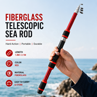 Nouvelle Canne à Pêche Télescopique en Fibre de Verre de 2,1 m avec Moulinet, Ensemble Combo, Action Rapide pour la Pêche à la Carpe en Rivière, Lac et Ruisseau