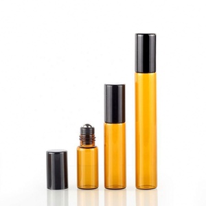High Quality Amber 10 ml <b>Perfume</b> Roll on Glass Bottle 10ml Round Essential Oil <b>Perfume</b> Metal <b>Roller</b> Ball Bottle - Product Image 2