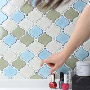 Lanterne Arabesque Marbre Naturel Blanc Poli Jet d'Eau Arabesque Lanterne en Pierre de <span class=keywords><strong>Marrakech</strong></span> Carreaux de Mosaïque - Product Image 1