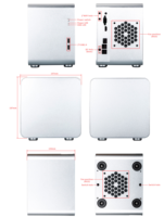 RGeek — châssis de boîtier pour serveur Cloud, en aluminium, personnalisé, pour 4 baies, NAS 5 baies, HDD, Mini PC ITX, châssis de rangement, personnalisé, pour NAS