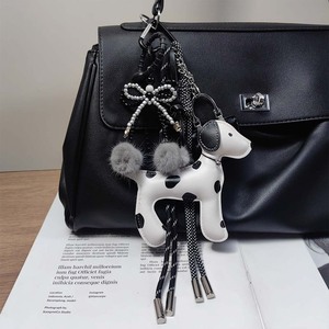 Mignon PU Peau Tacheté Chien Sac Pendentif Gris Peluche Boule Porte-clés <span class=keywords><strong>Mini</strong></span> Sac Pendentif - Product Image 2