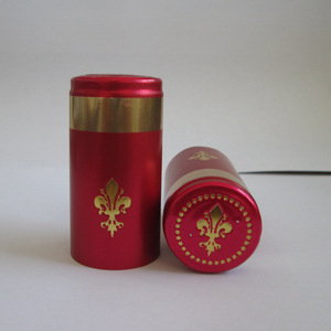 Cierre de botella de vino con tapa de estaño, sello rojo dorado, reutilizable para botellas de vino tinto - Product Image 2