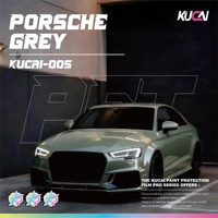 KUCAI Film Vinyle Gris Cristal PET Sans Bulles pour Voiture, Film d'Emballage, Autocollant Vinyle