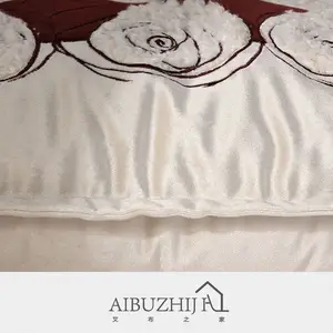 AIBUZHIJIA-funda de cojín Floral de terciopelo suave, 45x45, Rosa decorativa con patrón bordado, funda de almohada