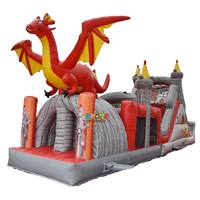 Maison gonflable extérieure de rebond de parcours d'obstacles de dragon commercial en gros pour la fête d'anniversaire d'enfants