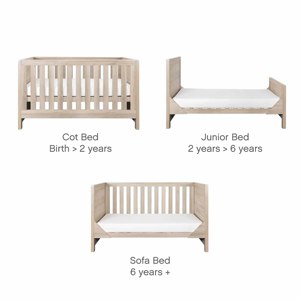 Lit bébé en chêne massif de conception européenne moderne, construction en bois durable, ensemble de meubles sécuritaires pour la chambre à coucher et le salon - Product Image 4