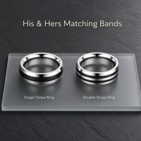 Bague en acier inoxydable de qualité médicale, sans nickel, à fond rainuré, accessoires de mode, vente en gros pour hommes