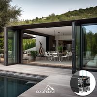Cosyhouse Fenêtres à battant en aluminium et portes pliantes Fenêtre coulissante en aluminium Conceptions de balcons Portes et fenêtres en aluminium