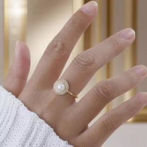 9363DIY S925 Silver Crystal Earrings Set Empty Holder with <b>Concealer</b> Ring Fashionable DIY Pearl Accessories - Product Image 4