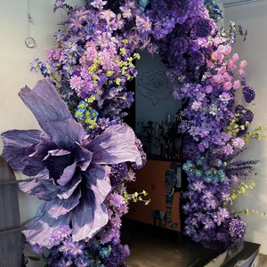 <span class=keywords><strong>Flores</strong></span> DE BODA artificiales moradas para decoración navideña para centro comercial, escaparates, guías de carretera, flor de Acción de Gracias - Product Image 1