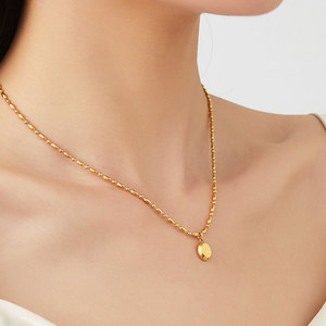 Collier pendentif en acier inoxydable 316L plaqué or 14k 18k, bijoux fantaisie pour femmes, vente en gros - Product Image 1