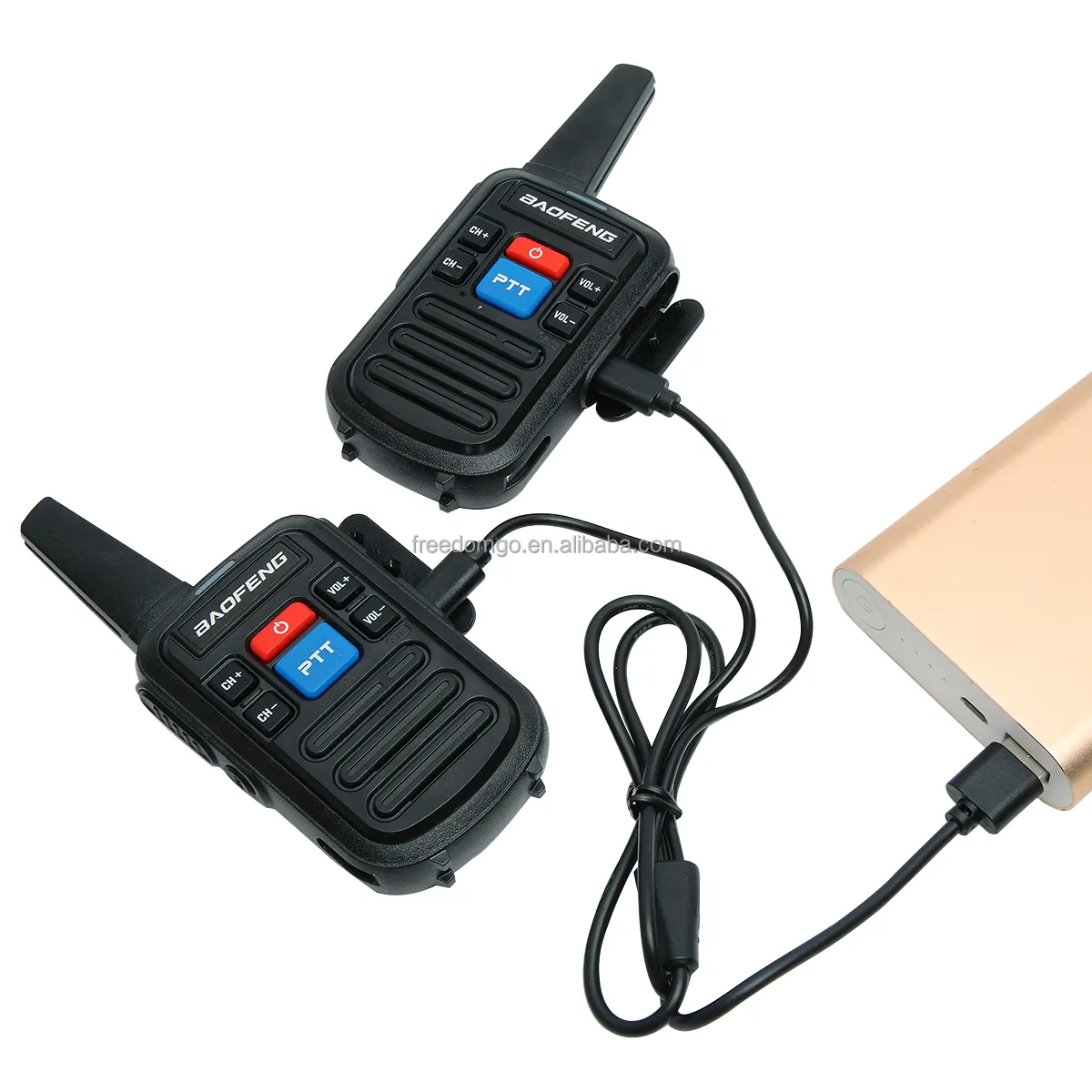 BAO FENG BF-C50 dapat diprogram oleh PC Bilingual switch antara bahasa Mandarin dan Inggris mikro USB handheld walkie-talkie