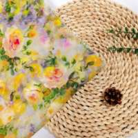 Tissu floral uni jaune tendance 100% lin tissé imprimé bio pour robes, chemises, jupes mi-longues et textiles de maison pour femmes, garçons et filles