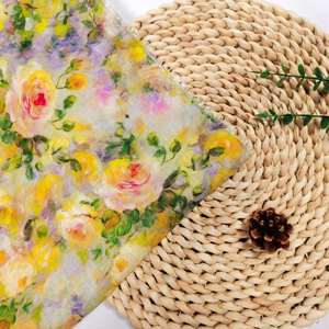 Tissu floral uni jaune tendance 100% <span class=keywords><strong>lin</strong></span> tissé imprimé bio pour robes, chemises, jupes mi-longues et textiles de maison pour femmes, garçons et filles - Product Image 4