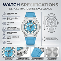 Fabricant de montres pour hommes, fournisseur de montres en Chine, OEM ODM, marque privée, montres de luxe pour hommes, bracelet en caoutchouc et acier inoxydable, logo personnalisé.