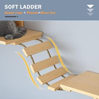 2 maisons et 4 étagères 1 échelle 1 poteau d'appui flottant en bois mur d'escalade chat mur meubles