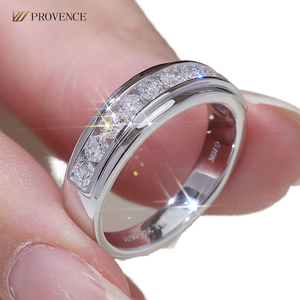 แหวนทองคำขาวแท้คุณภาพสูง 18K 14K ดีไซน์เรียบหรู ประดับเพชรทรงบริลเลียนท์สีขาว D เกรด IGI รับรองคุณภาพ - Product Image 3