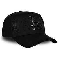 Casquette de baseball de qualité supérieure Rico Hats El Mago en daim, doublée satin, à visière incurvée, 5 panneaux, Barbas Hats