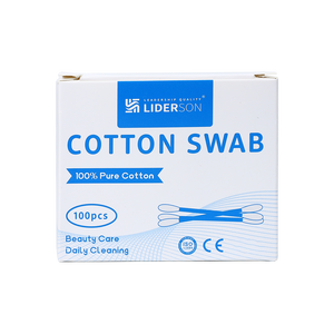 100% Naturel 100 pièces/boîte Coton-tiges en bambou Bâtonnet de coton-tige avec boîte en papier blanc - Product Image 6