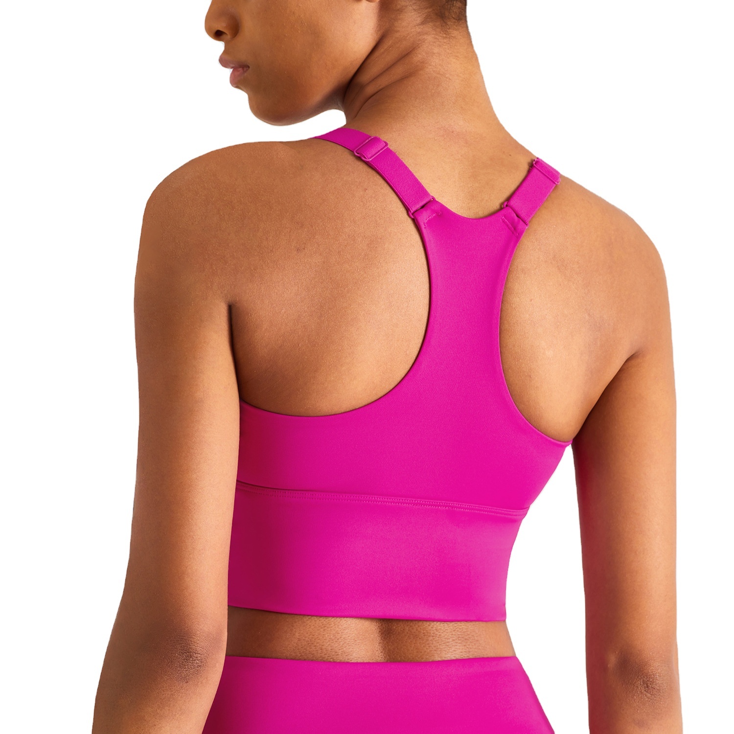 Back Elastic Wide Shoulder Straps Yoga Top Designed With Deep U Neckline Yoga High Support Yoga Workout Bra