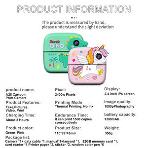 Fotocamera Wireless HD per Bambini con <span class=keywords><strong>Stampa</strong></span> Istantanea, Stampante Fotografica Portatile Professionale Mini con Memoria Integrata da 32GB e Schermo da 2,4 Pollici - Product Image 5