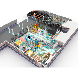 Gran Parque de Aventuras Interior de Estilo Moderno y Funcional para Niños, con Zona de Juegos Suave, Trampolín y Circuito Ninja - Product Image 1