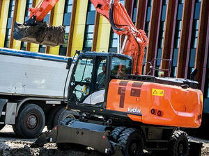 Excavadora montada en rueda de 19 toneladas ZX190W para paisajismo y excavación - Product Image 6