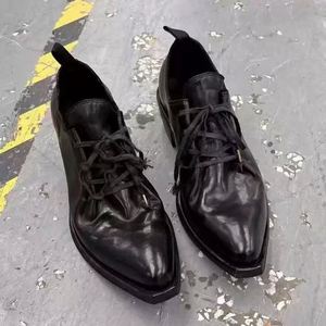 Zapatos Oxford de Vestir para Hombre, de Cuero Genuino Negro, con Punta Puntiaguda y Cordones, para Todas las Temporadas, con Suela de Goma, Duraderos y Elegantes - Product Image 3