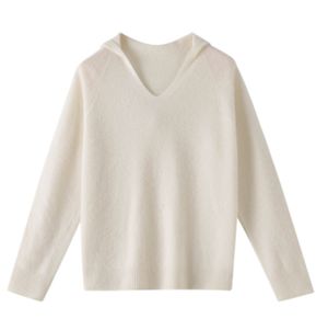 Качественный шерстяной кашемировый свитер с капюшоном - Product Image 4