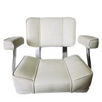 Siège de capitaine pliable confortable ITOPWELL pour bateaux/yachts, fournitures marines, blanc + bleu ABS/PU