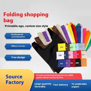 Oxford Cloth Foldable Shopping Bag Square Portable Environmentally Friendly Polyester Bag Printable Logo for <b>Creative</b> <b>Gift</b> - Product Image 2