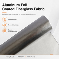 Rouleau de tissu en fibre de verre avec feuille d'aluminium industrielle, ignifuge, résistant à la chaleur, pour l'isolation des tuyaux et des conduites