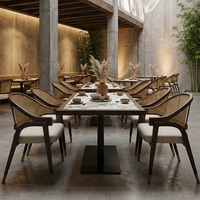 Meubles commerciaux sur mesure en bois pour hôtels et restaurants, ensemble de tables et chaises de salle à manger, chaise et table de restauration modernes, vente chaude