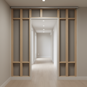 Sliding Pocket Door Hardware Track Kit 5 Ft Single Track Commercial Grade Smooth Interior Minimalist Design - Product Image 2