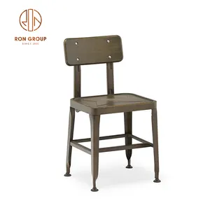 High Quality Cheap Price Commercial Retro Club Restaurant Furniture Supplier Aluminum Iron Bar Stool Metal Chair with Back