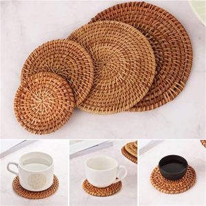 Set di 6 Sottobicchieri Rotondi in Paglia Intrecciata di Alta Qualità, Antiscivolo, per Tavolo da Pranzo e Cucina, Uso Interno - Product Image 5