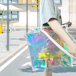 High Quality Eco-friendly PVC Ladies Shoulder <b>Bag</b> with Rope Handle <b>Medium</b> <b>Size</b> Custom Pattern and Customizable Logo - Product Image 2