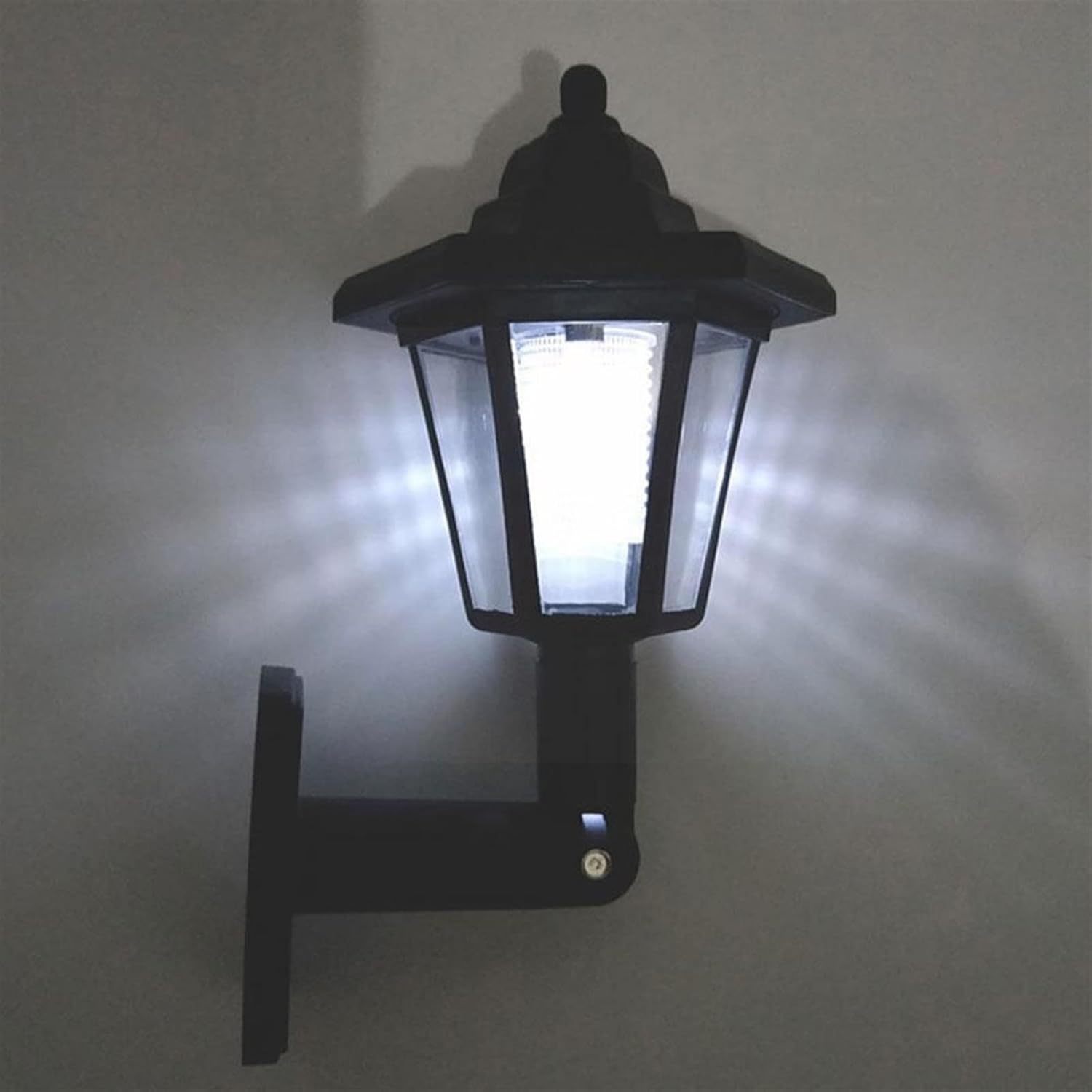 2-in-1 Cheap Solar Outdoor Lawn Stake Landscape Light Wall Lamps Classic Plastic Hexagon Outdoor Garden Lights