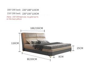 Tempat tidur kulit Modern desain terbaru pabrik grosir 1 buah Harga MOQ kulit mewah ukuran king tempat tidur - Product Image 5