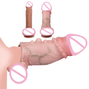 Pas cher <span class=keywords><strong>Prix</strong></span> Hommes Préservatif Réutilisable Réaliste Dragon Cock Sleeve Pénis Sleeve Set Retarder L'éjaculation Plus Forte Érection pour les Couples - Product Image 1