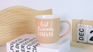 <span class=keywords><strong>Mug</strong></span> à café en céramique émaillée bicolore avec motif résistant à la cire, <span class=keywords><strong>mug</strong></span> personnalisé de couleur mate avec impression sérigraphique - Product Image 3