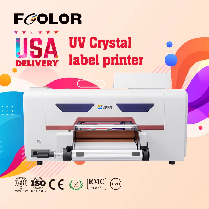 New 30cm Roll-to-Roll UV DTF Label Printer for XP600 Dua Head High-Accuracy Automatic Digital Multicolor Ink Easy to Operate