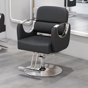 Fauteuil de barbier en cuir inclinable, rotatif et réglable en hauteur, design luxueux pour salon de coiffure et barbier - Product Image 2