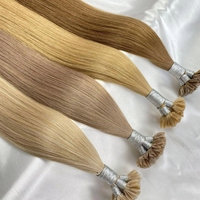Extensions de cheveux vierges à pointe en U, double épaisseur, kératine, cheveux humains Remy, lisses, couleur personnalisée
