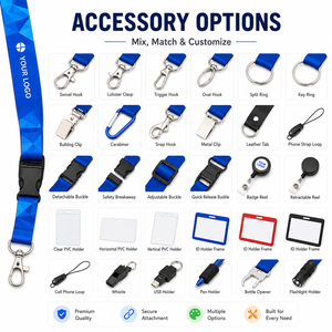 Custom Logo <b>Lanyard</b> Wholesale Colorful <b>Polyester</b> Strap With ID Card Holder Metal Clip For Exhibition Conference Event gift - Product Image 6