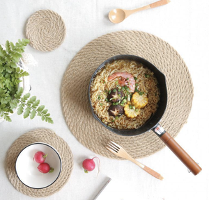 Manteles Individuales redondos de <span class=keywords><strong>yute</strong></span> trenzados para el hogar, manteles individuales informales para el día a día, 100% - Product Image 5