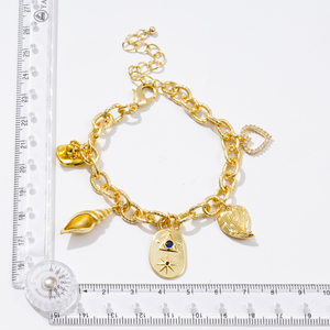 2025 joyería femenina pulsera <span class=keywords><strong>de</strong></span> dijes pequeños pulsera <span class=keywords><strong>de</strong></span> oro <span class=keywords><strong>de</strong></span> 18 quilates con forma <span class=keywords><strong>de</strong></span> corazón <span class=keywords><strong>de</strong></span> amor con hoja <span class=keywords><strong>de</strong></span> clavo <span class=keywords><strong>de</strong></span> mar <span class=keywords><strong>de</strong></span> circón - Product Image 6