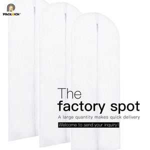 Funda Protectora para Vestido de Novia, Personalizable, de Tela No Tejida Blanca, a Prueba de Polvo, para Almacenamiento y Viaje, Hecha de Algodón Tejido - Product Image 3