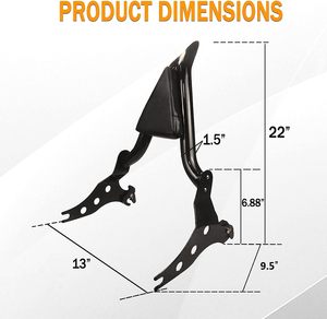 Черные Аксессуары для мотоцикла sissybar CW-HD-PB012-BK и CW-HD-PB012-CR съемная спинка пассажира - Product Image 2